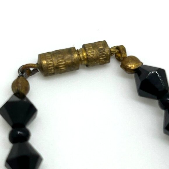 Antique Black Glass Beaded Necklace, 50 inches early 1900s  Flapper Length - Picture 12 of 13